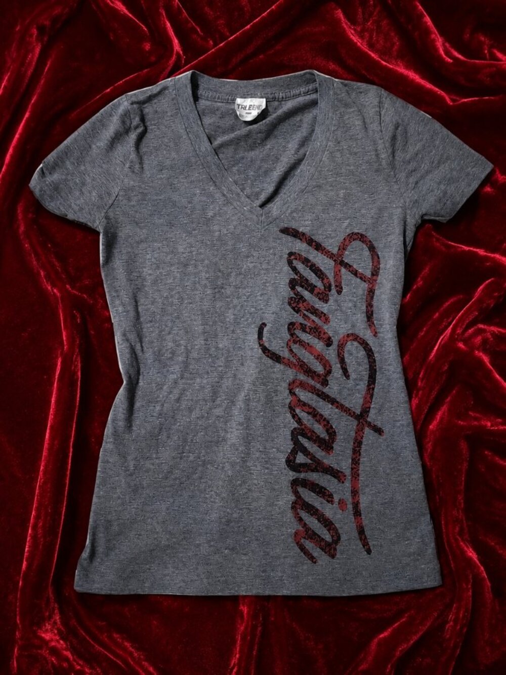 HBO Official Collectible True Blood Fangtasia Womens Top Large Grey T-shirt HBO